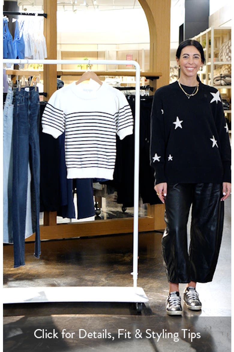Stripe Short Puff Sleeve Sweater video