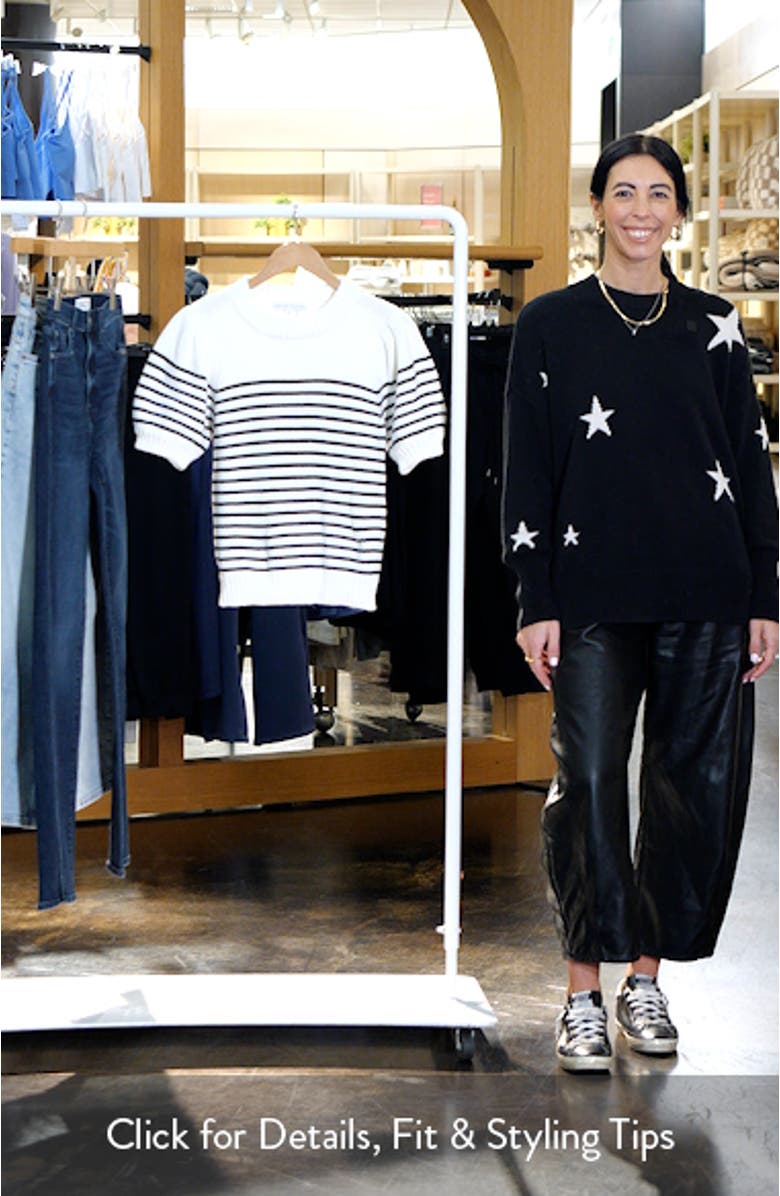 Stripe Short Puff Sleeve Sweater, sales video thumbnail