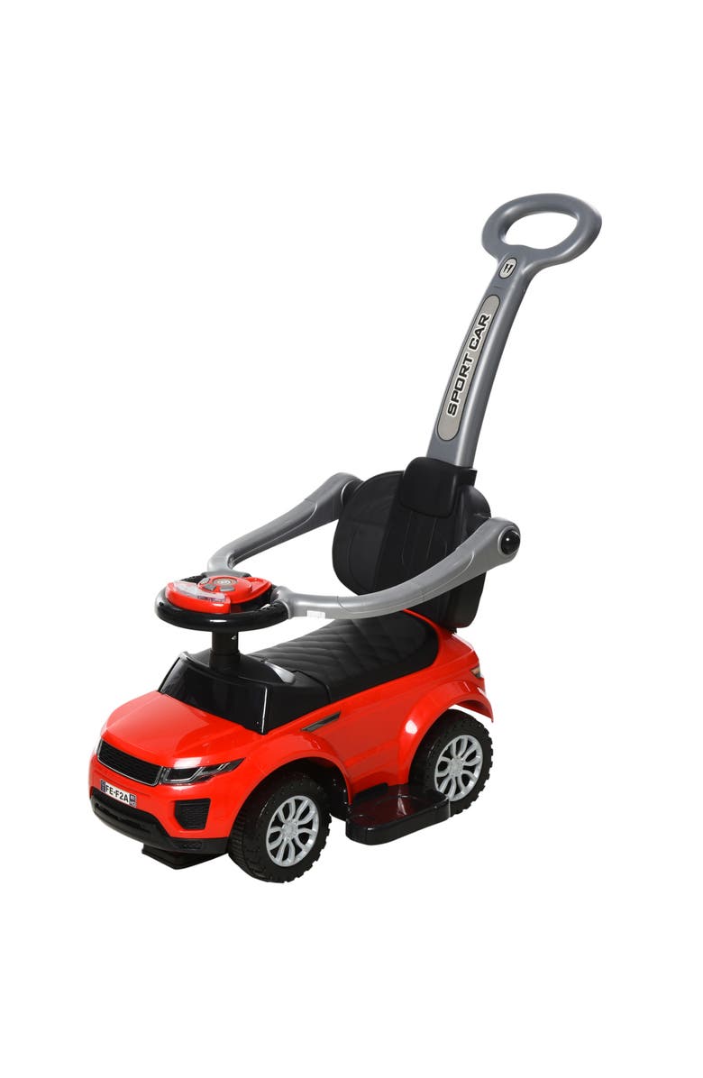 Aosom 3-in-1 Kids Push Car with Horn, Music, Light, Main, color, Red