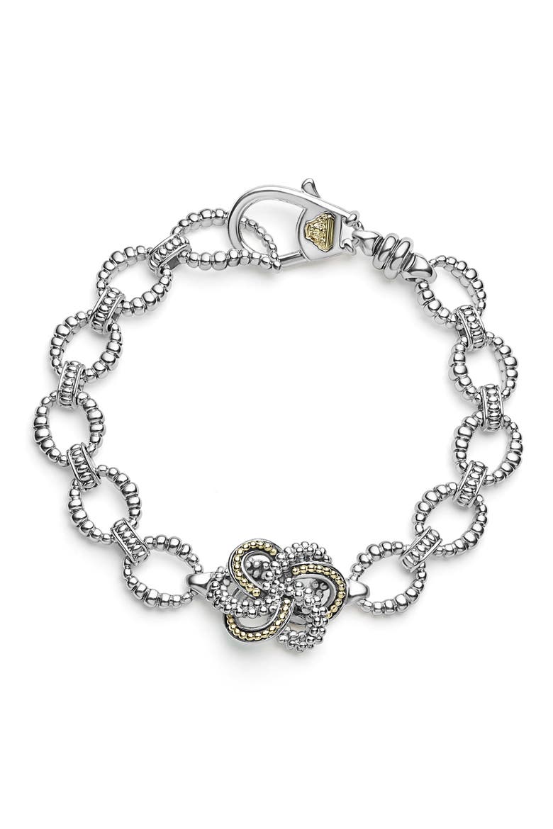 Love Knot Pendant Bracelet, Main, color, TWO-TONE