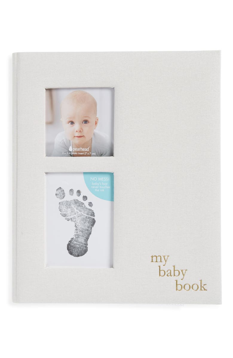 Pearhead Linen Baby Book, Main, color, 