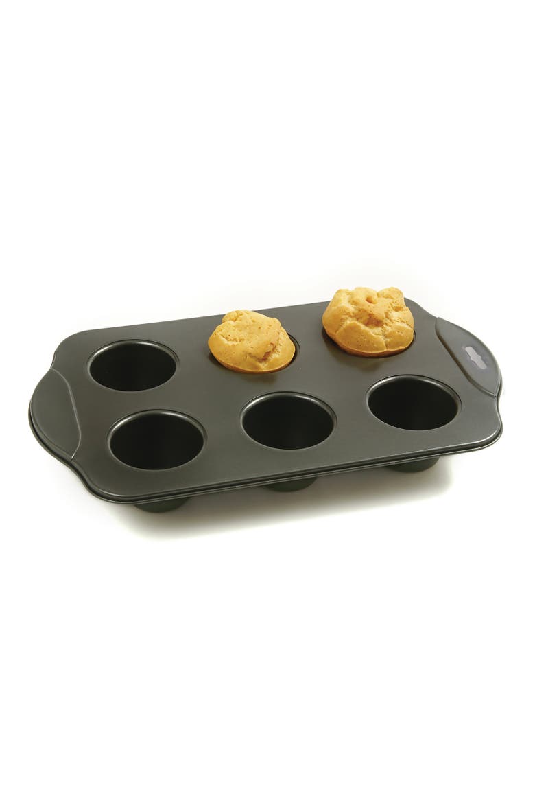 Nonstick Linking Popover Pan, Small, 6-Well Mini Popover Tray, Alternate, color, Black