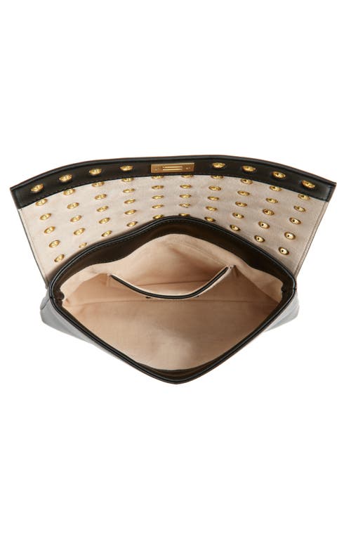 Anya Hindmarch Valorie Eyelet Leather Clutch In Black