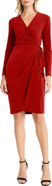 Maggy London Matte Jersey Long Sleeve Wrap Dress