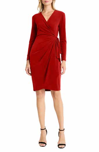 Maggy London Matte Jersey Long Sleeve Wrap Dress