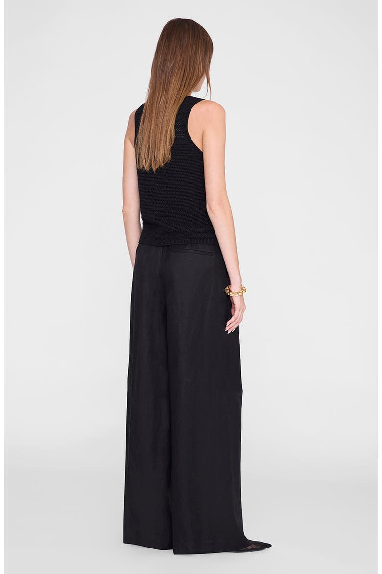 Lou Linen Blend Trouser, Alternate, color, Black