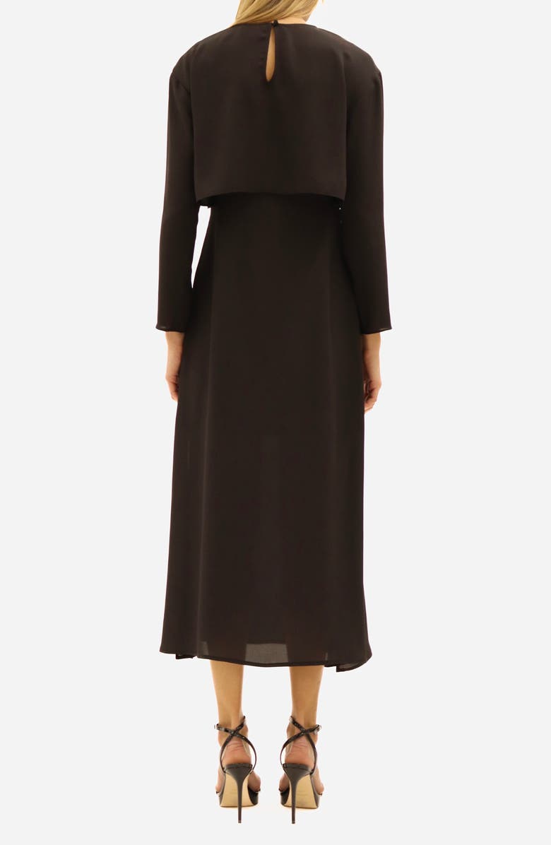 Luxely Long Sleeve Georgette Midi Dress, Alternate, color,