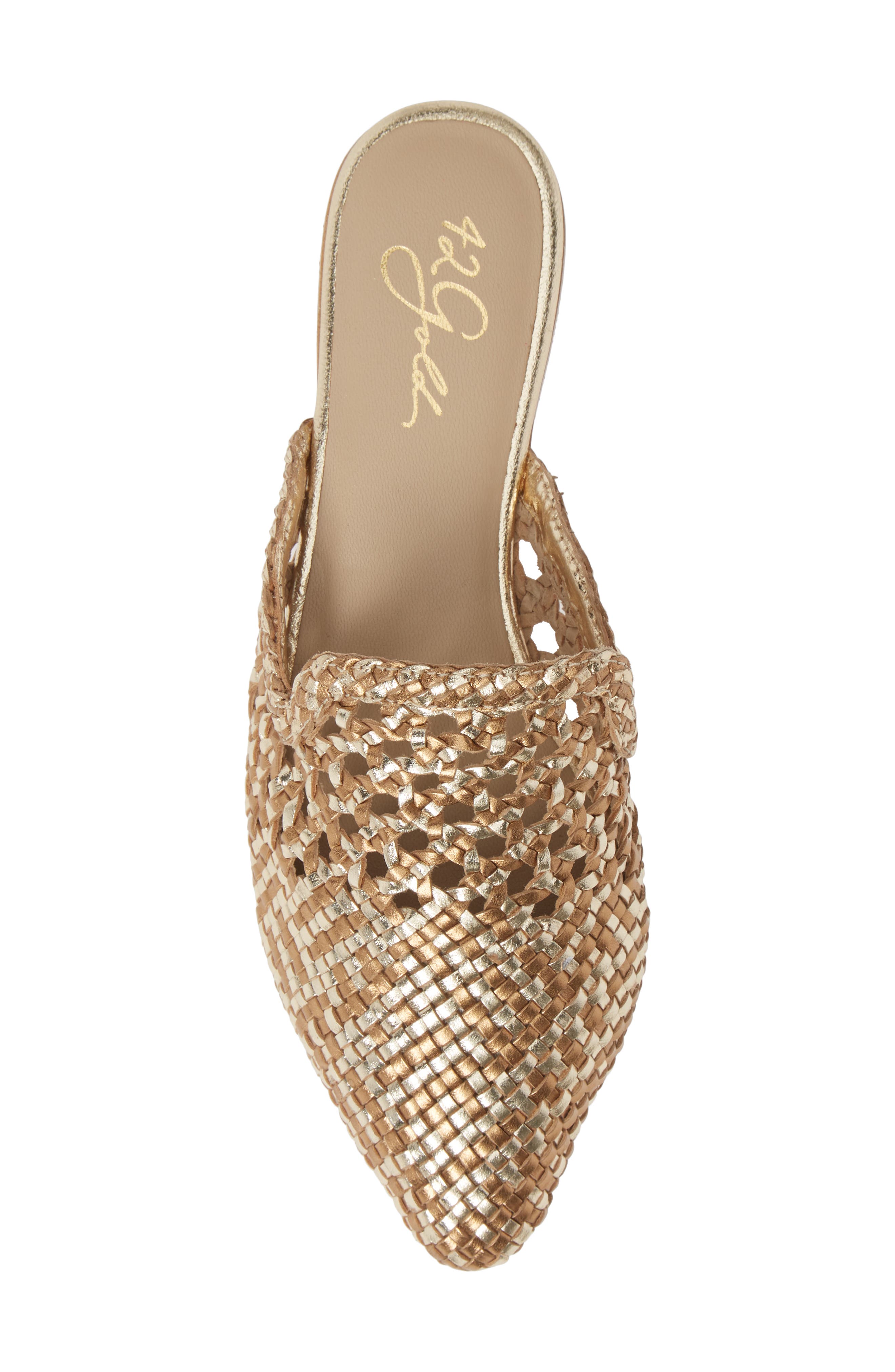 42 Gold Corra Woven Loafer Mule, Alternate, color, 