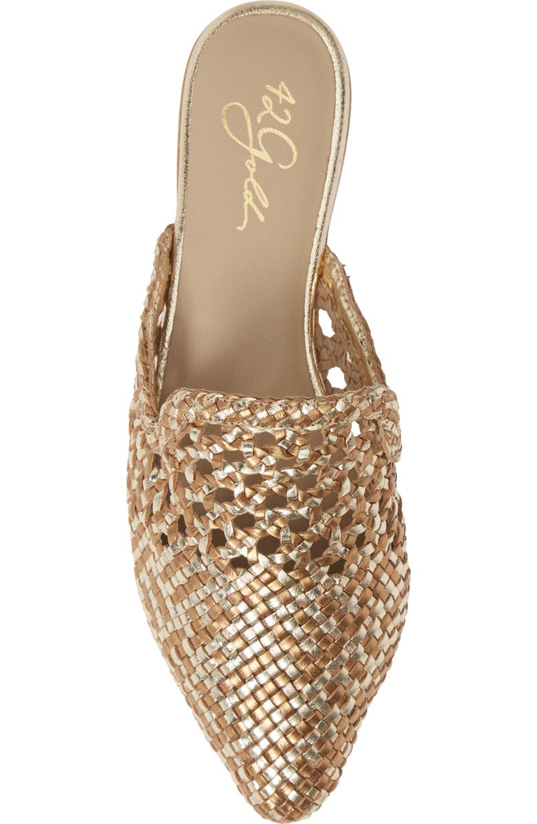 42 Gold Corra Woven Loafer Mule, Alternate, color,