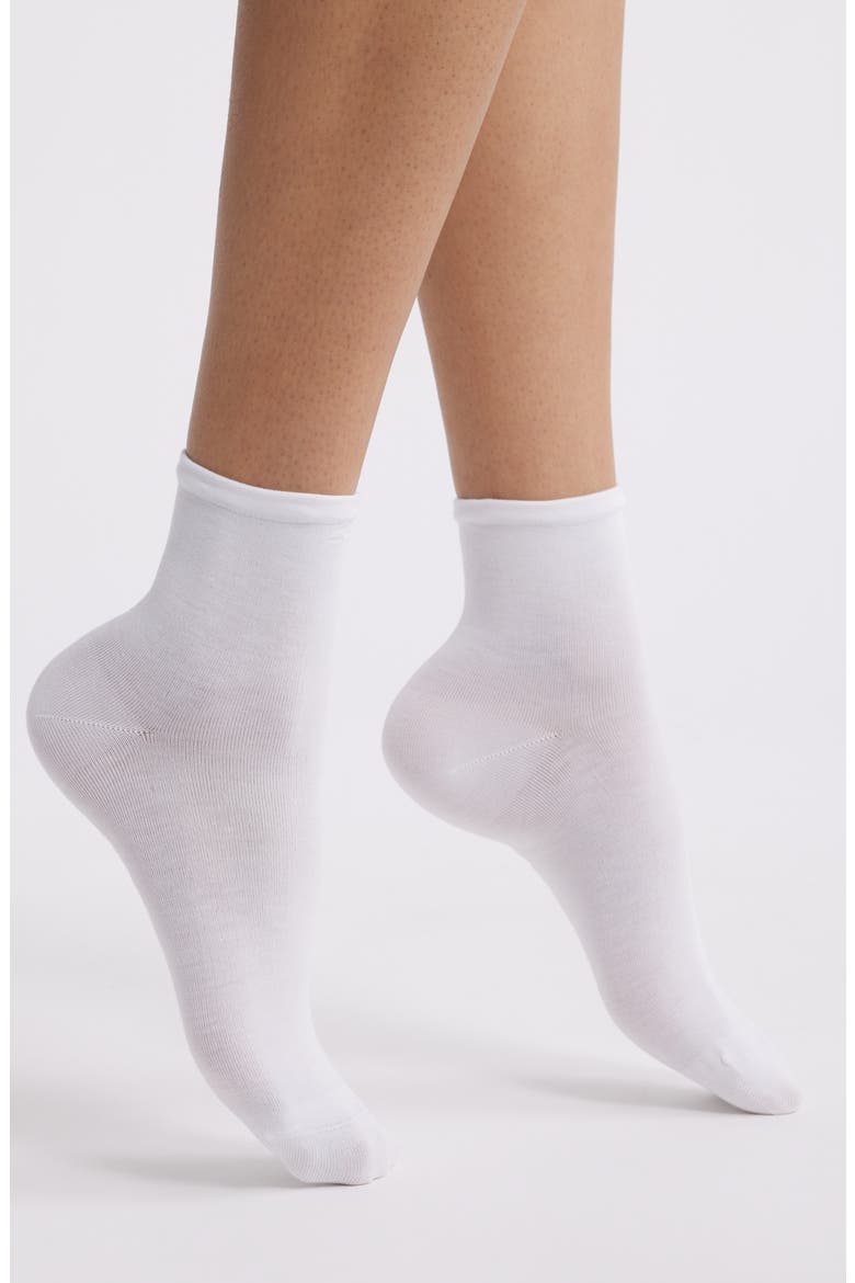 Sleek Crew Socks, Main, color, WHITE
