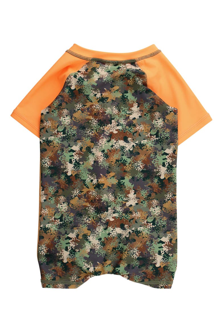 UPF50+ Short Sleeve One Piece Rash Guard Swimsuit, Alternate, color, Classic Camo