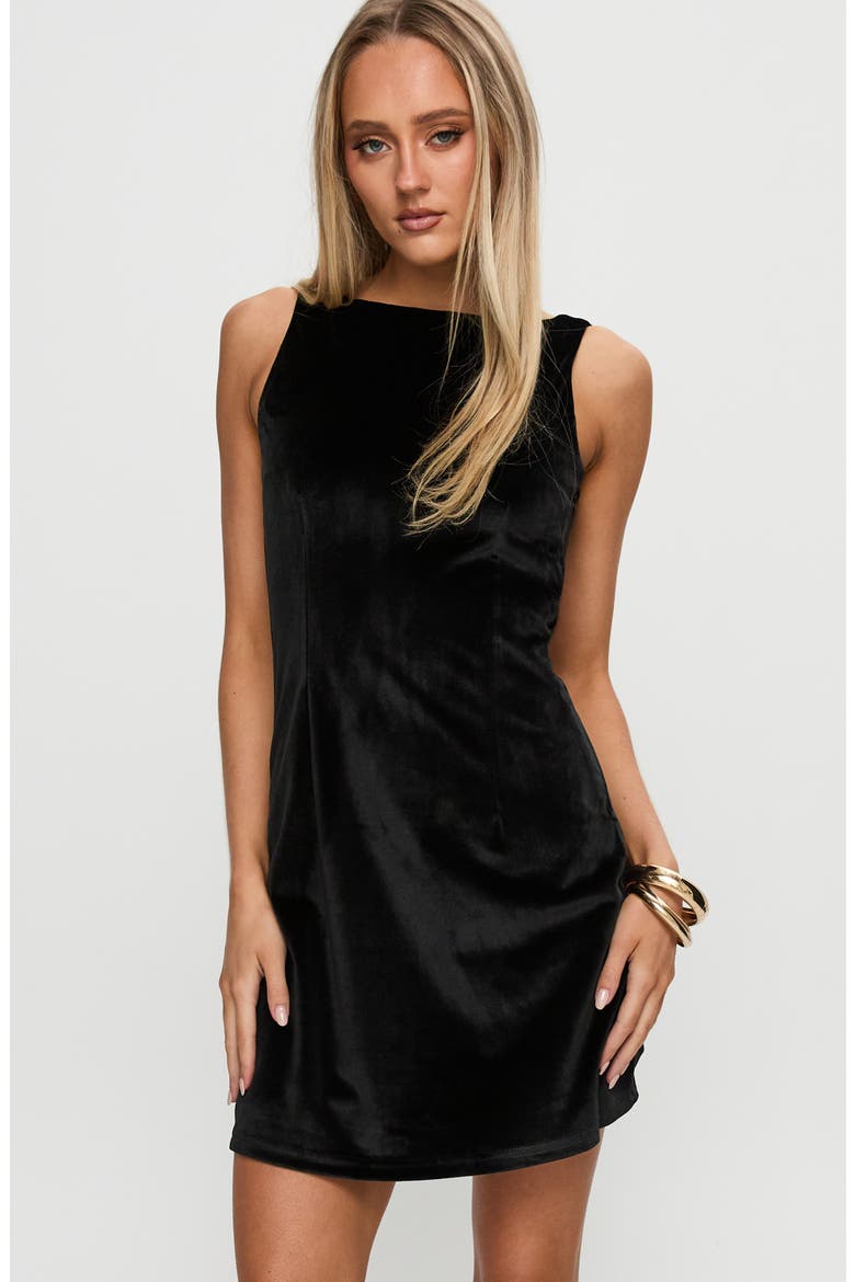 Fellaire Open Back Minidress, Alternate, color, BLACK