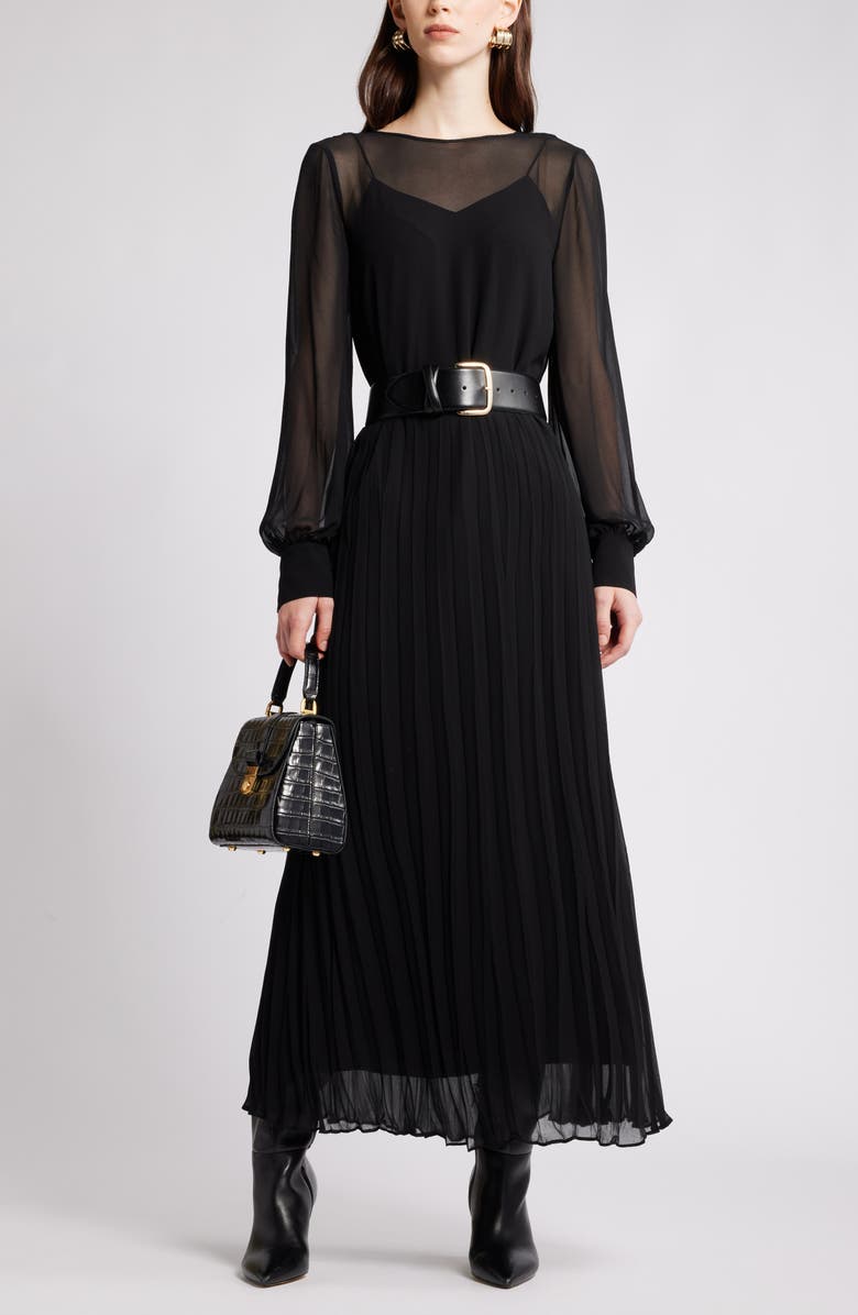 white christmas dresses Alyce Paris 27593 - Long Chiffon Sheath Dress - Layered Bodice, Short Sleeves, Tiered Skirt, Scoop Back, Floor Length 10 / Cashmere Rose