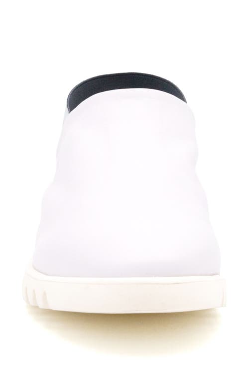 Amalfi By Rangoni Elettrona Slingback Flat In White Parmasoft Silver Elastic