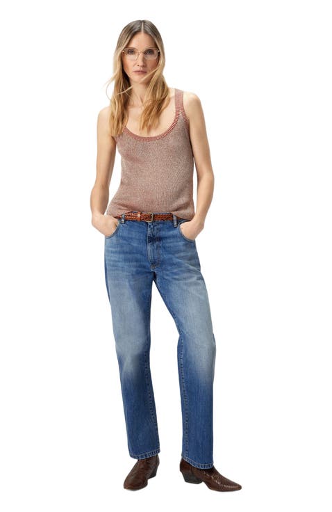 Tank Top In Viscose And Lamé Blend