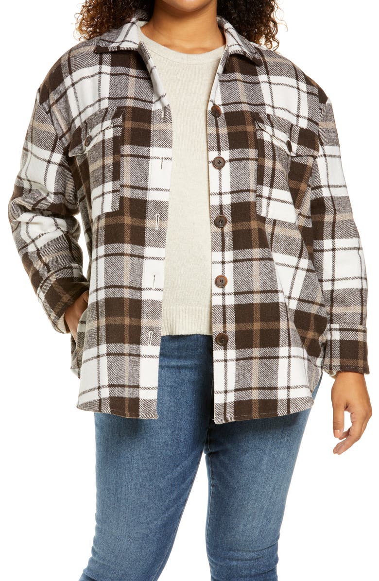 Treasure & Bond Plaid Shirt Jacket, Main, color, 