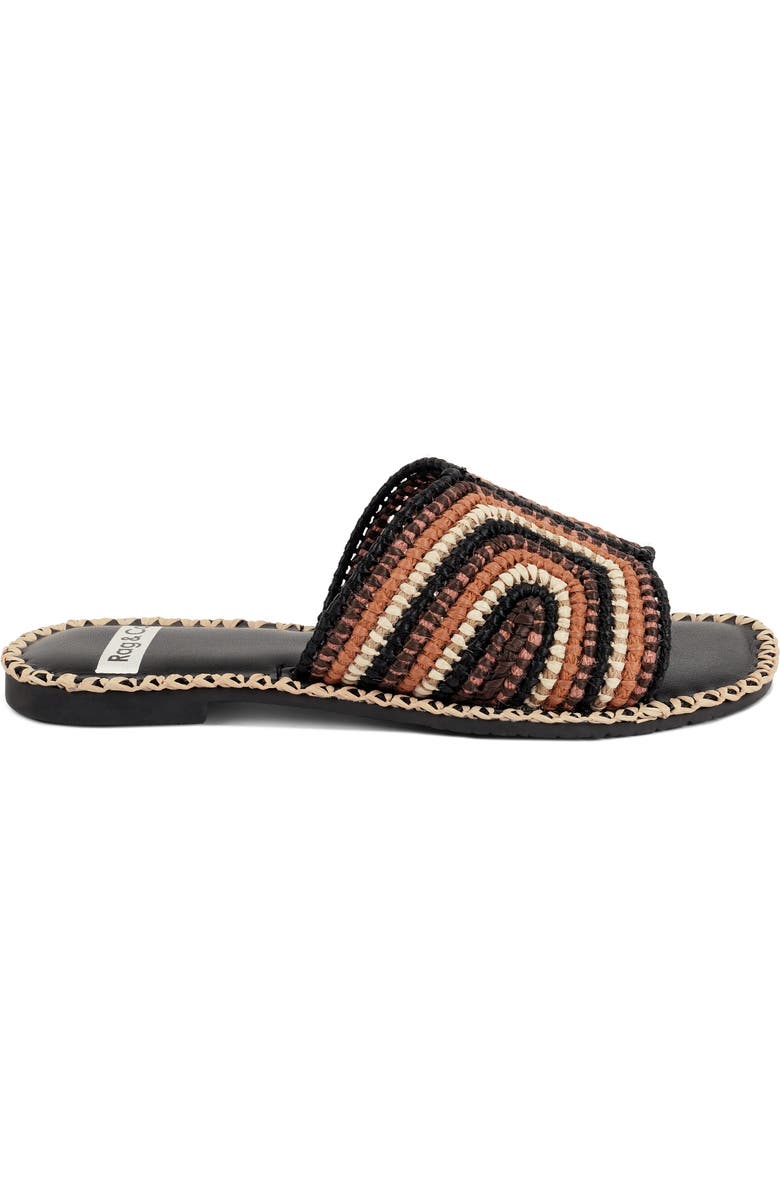 Rag & Co Kente Slide Sandal, Alternate, color, Black Multi