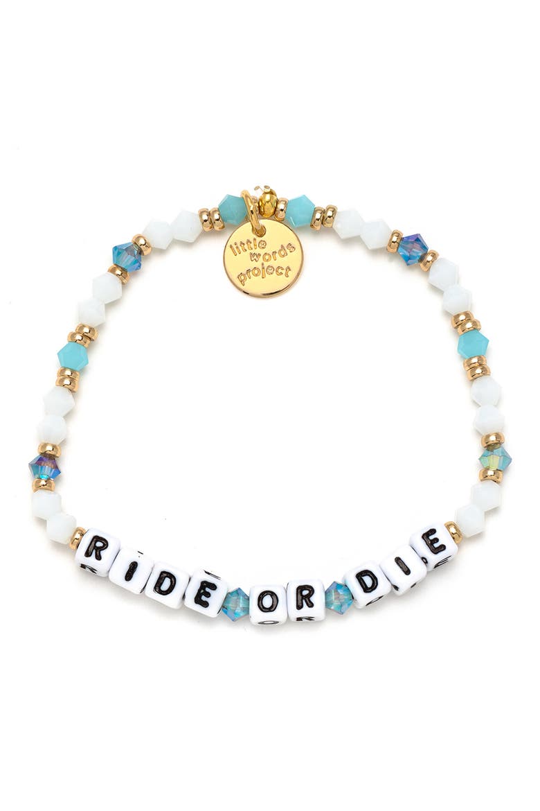 Ride or Die Stretch Bracelet, Main, color, BLUE/ WHITE