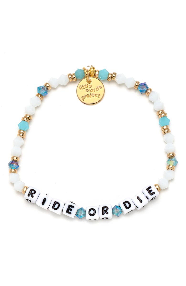 Little Words Project Ride or Die Stretch Bracelet, Main, color, 