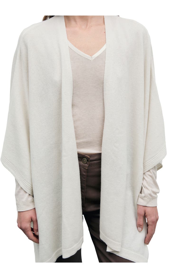 Reya Long Sleeve Draped Poncho, Alternate, color, Ecru