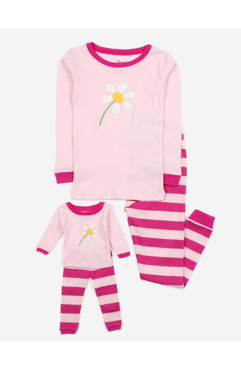 Leveret Girls Matching Doll Printed Cotton Pajamas, Fantasy & Character Prints, Main, color, Flower