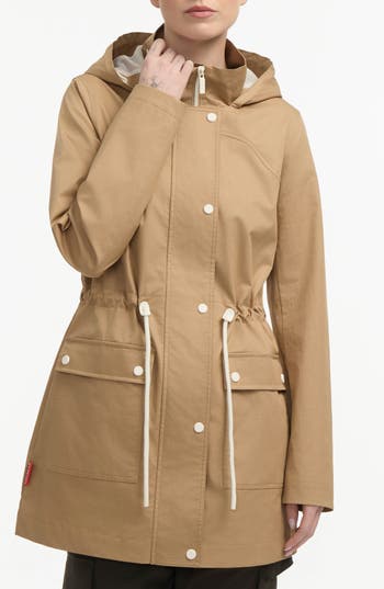 Hunter Ariel Water Repellent Cotton Canvas Jacket In Brown