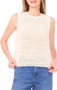 1.STATE Open Stitch Cotton Blend Sweater Tank