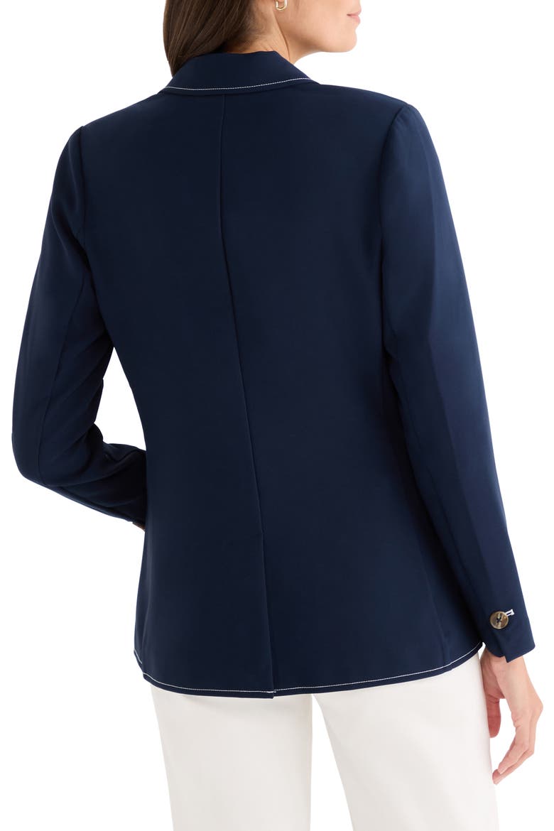 Topstitch Detail Stretch Blazer, Alternate, color, DARK INDIGO