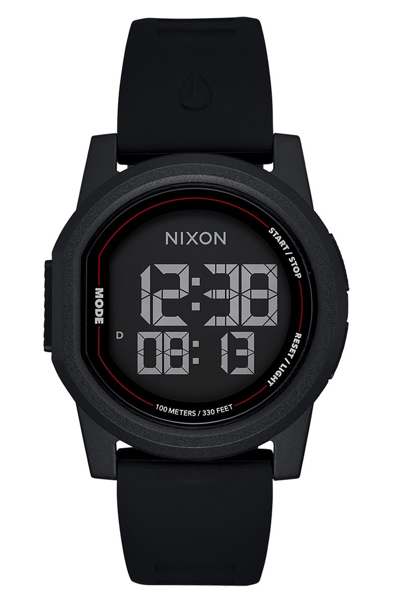 Nixon Disk Digital Silicone Strap Watch, 39mm, Main, color, 