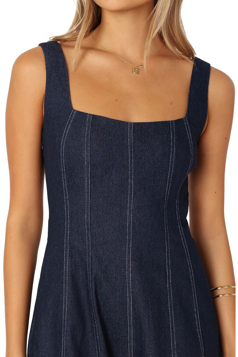 Callum Sleeveless Denim Maxi Dress, Alternate, color, DARK DENIM