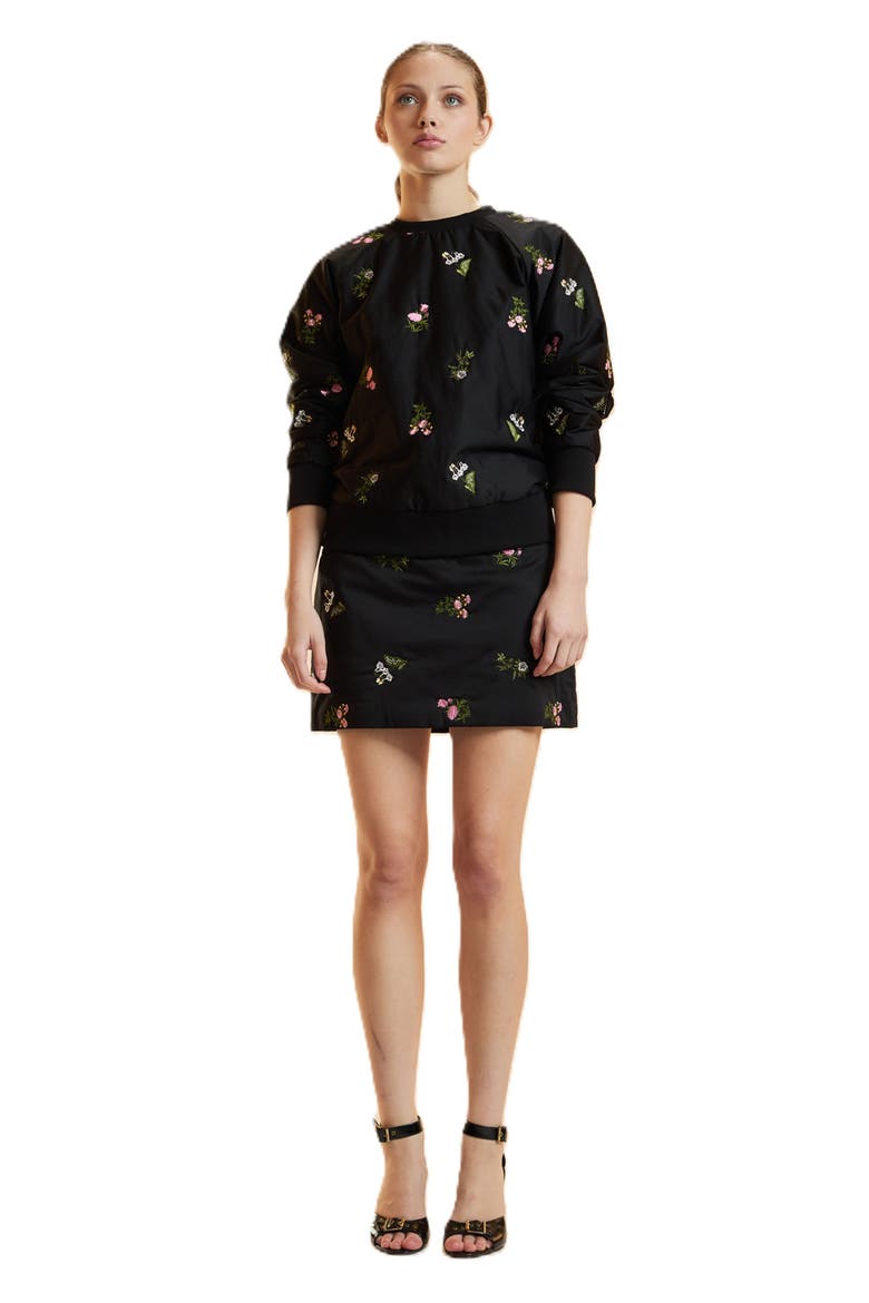 Embroidered Pullover, Alternate, color, Black
