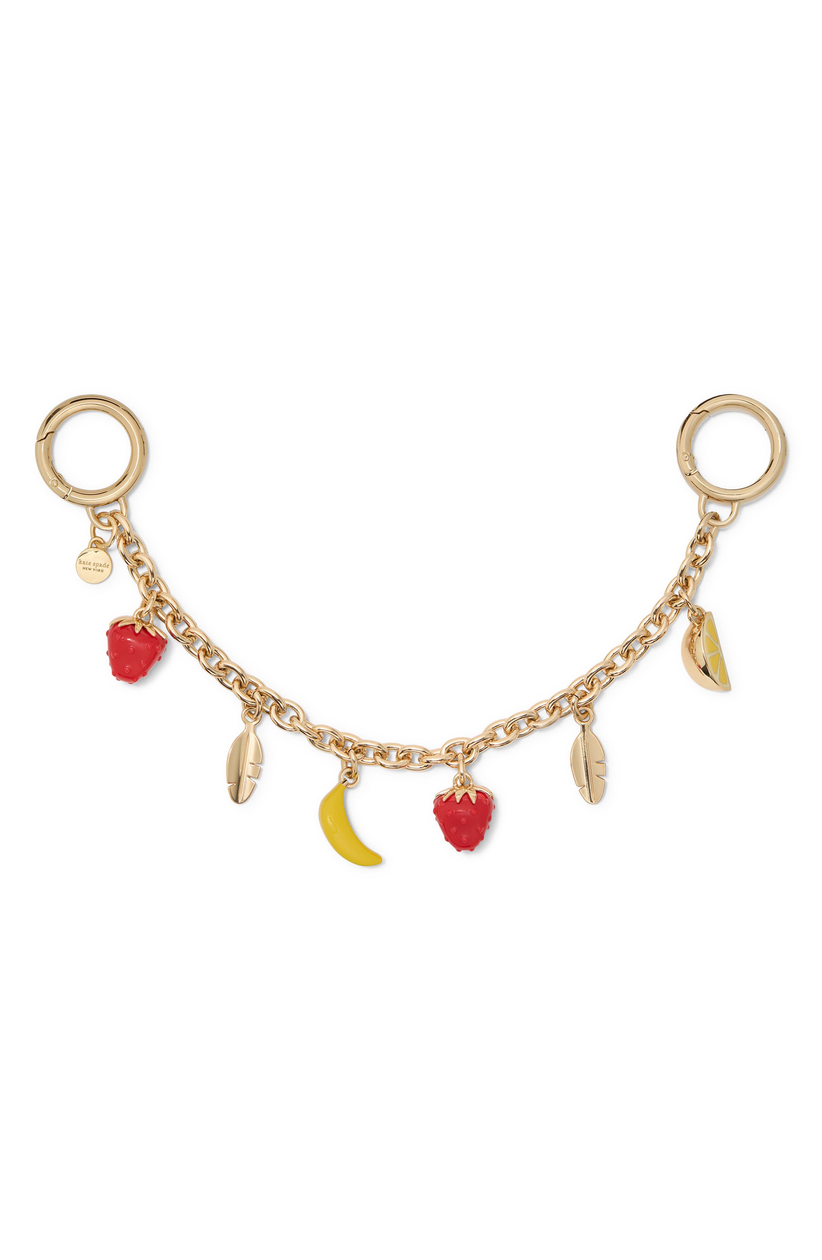 Kate Spade New York Fruit Chain Bag Charm, Main, color, Gold Multi