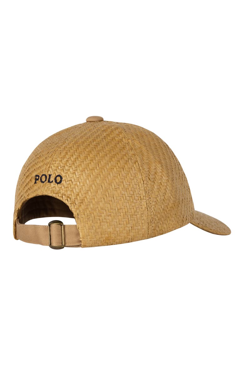 Embroidered Logo Straw Baseball Cap, Alternate, color, CAFE TAN