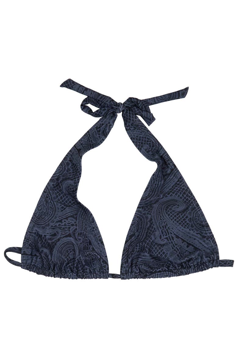 Crochet Paisley Womens Bikini Top, Alternate, color, Crochet Paisley Caviar