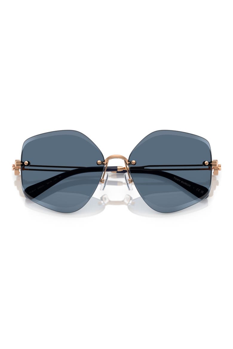 58mm Irregular Sunglasses, Alternate, color, GOLD AMBER