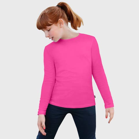 Baby Girls Long Sleeve Soft 100% Cotton Jersey T-Shirt