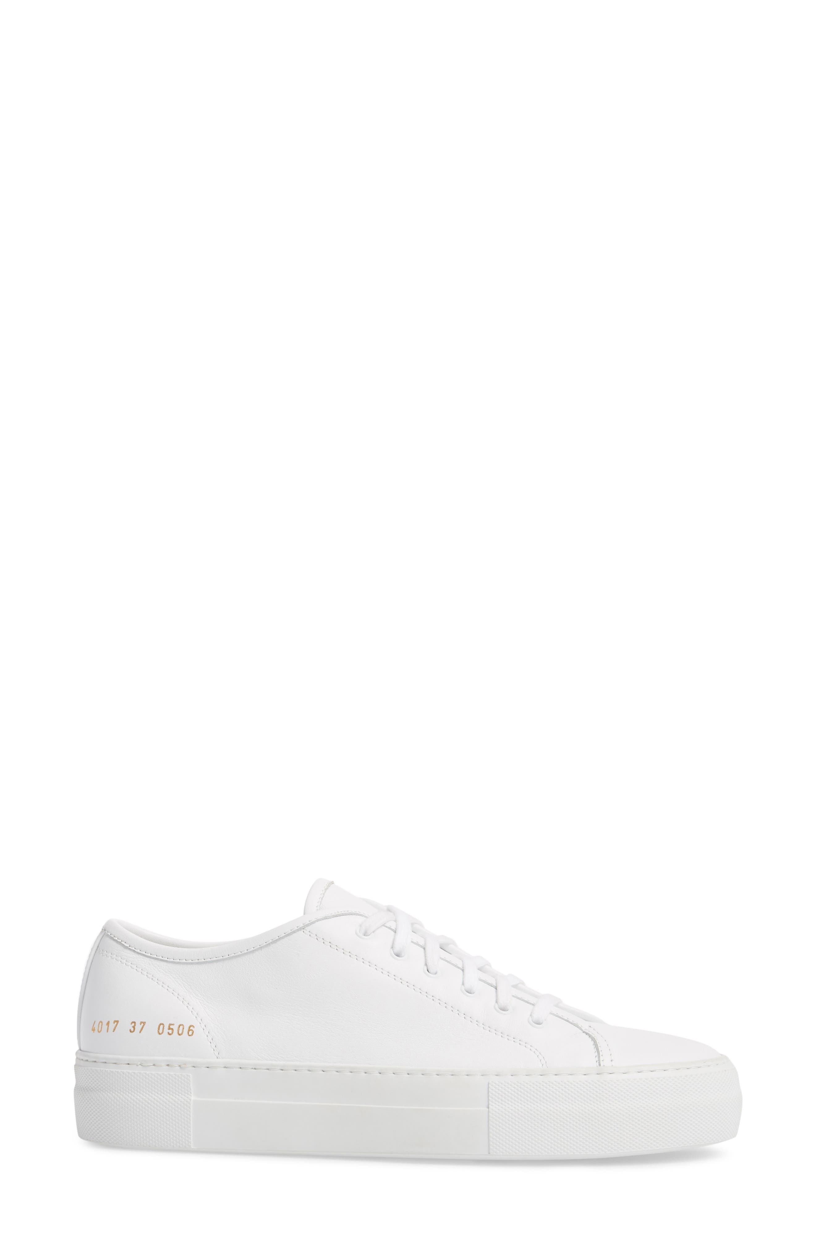 Common Projects Tournament Low Top Sneaker, Alternate, color, White 1