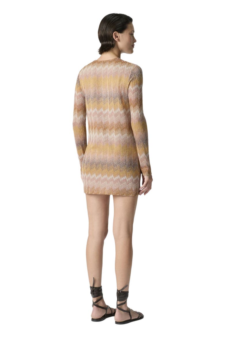 Long-sleeved Mini Dress In Dégradé Lurex, Alternate, color, Multicoloured