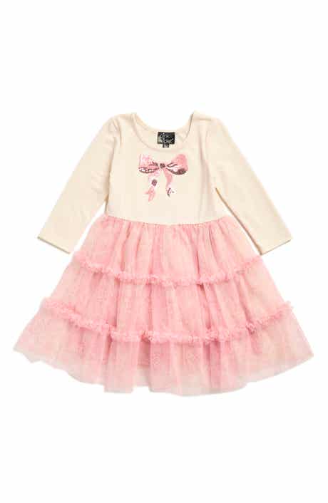 Zunie Kids' Sequin Bow Tiered Tutu Dress