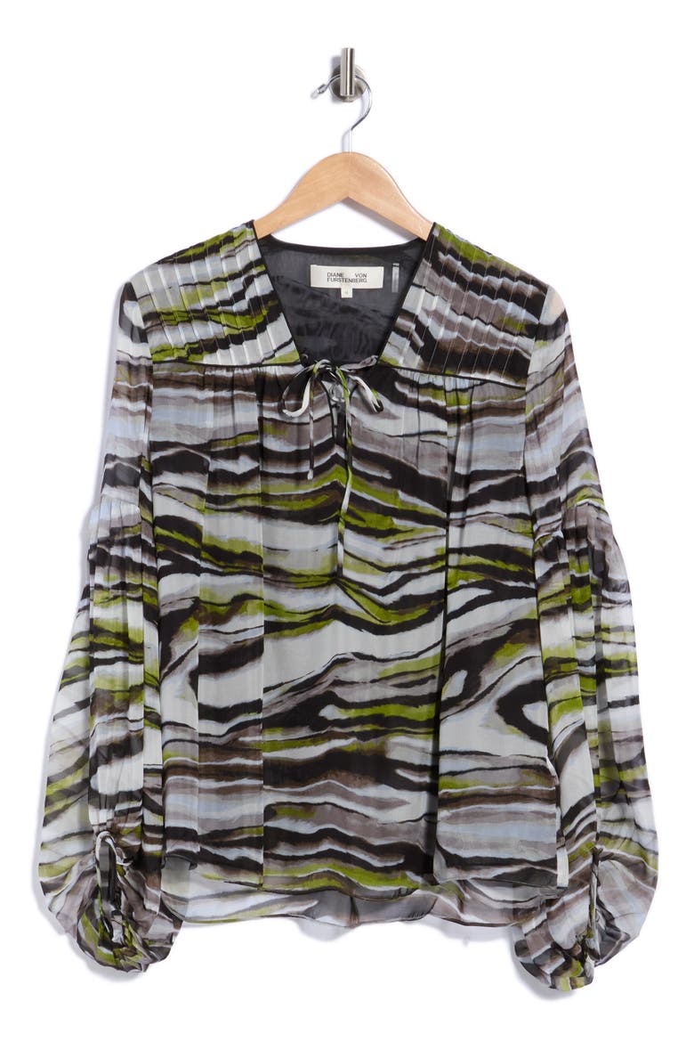 Sarita Silk Blend Top, Main, color, ZEBRA MIST