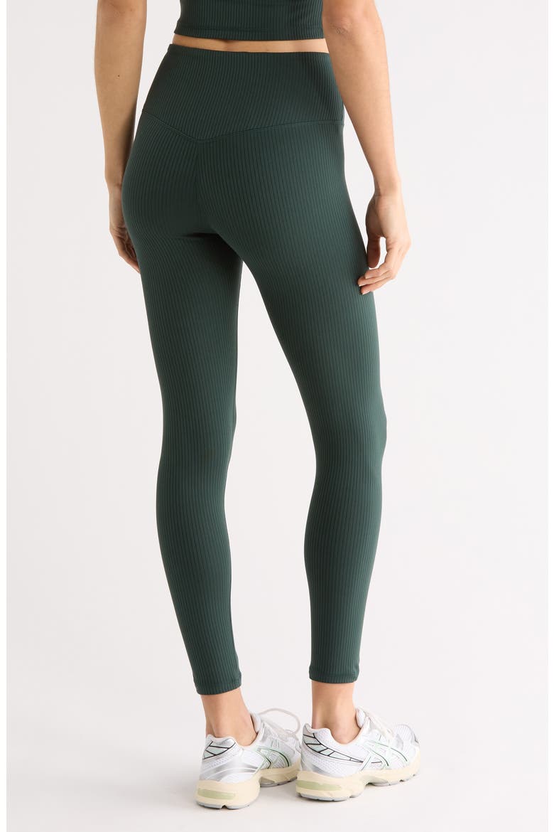 Thrive Rib High Waist 7/8 Leggings, Alternate, color, GREEN TIMBER