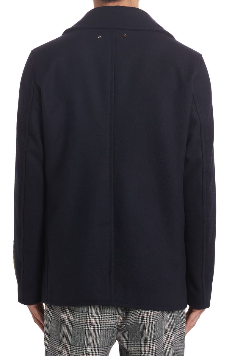 Golden Goose Double Breasted Virgin Wool Blend Jacket, Alternate, color, Dark Navy