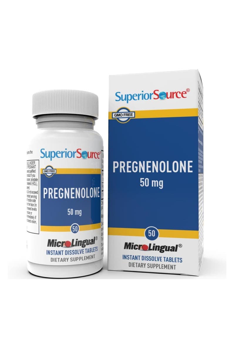 Pregnenolone Instant Dissolve Hormone Support Tablets, Main, color, White