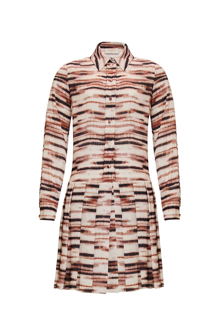 Junia Mini Dress, Alternate, color, Brown Patterned