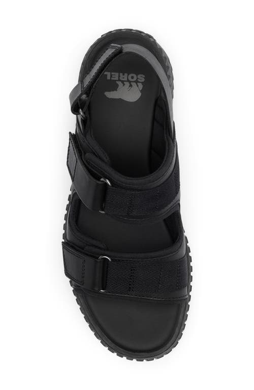 Sorel Ona Sporty Dual-grip Slingback Sandals In Black/black