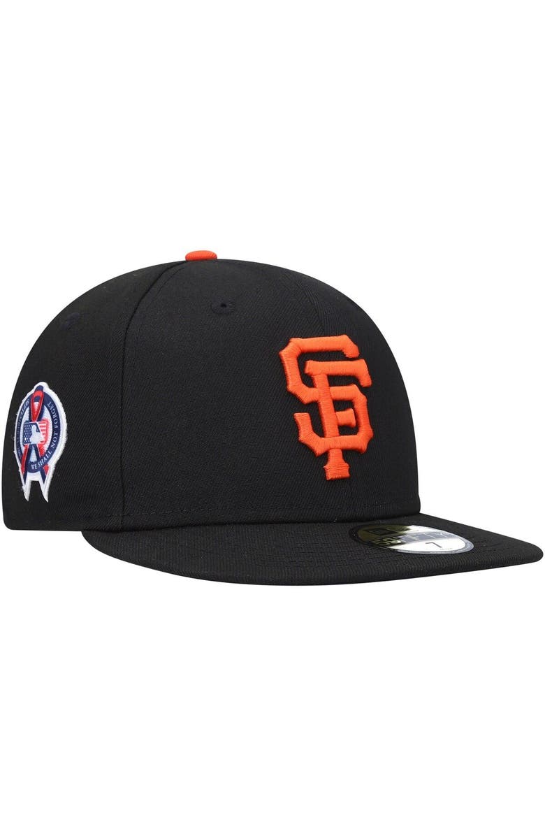 New Era Men's New Era Black San Francisco Giants 9/11 Memorial Side Patch 59FIFTY Fitted Hat, Main, color, Black