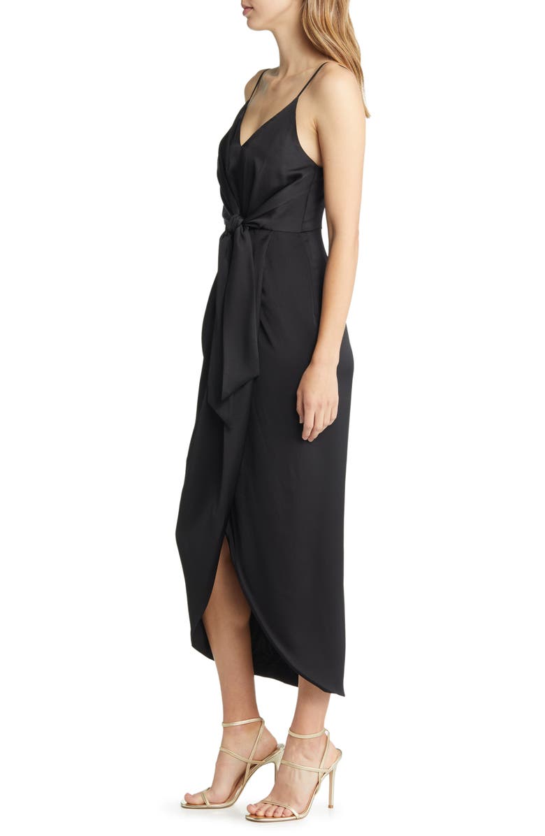 Shona Joy Luxe Tie Front Cocktail Dress, Alternate, color, 
