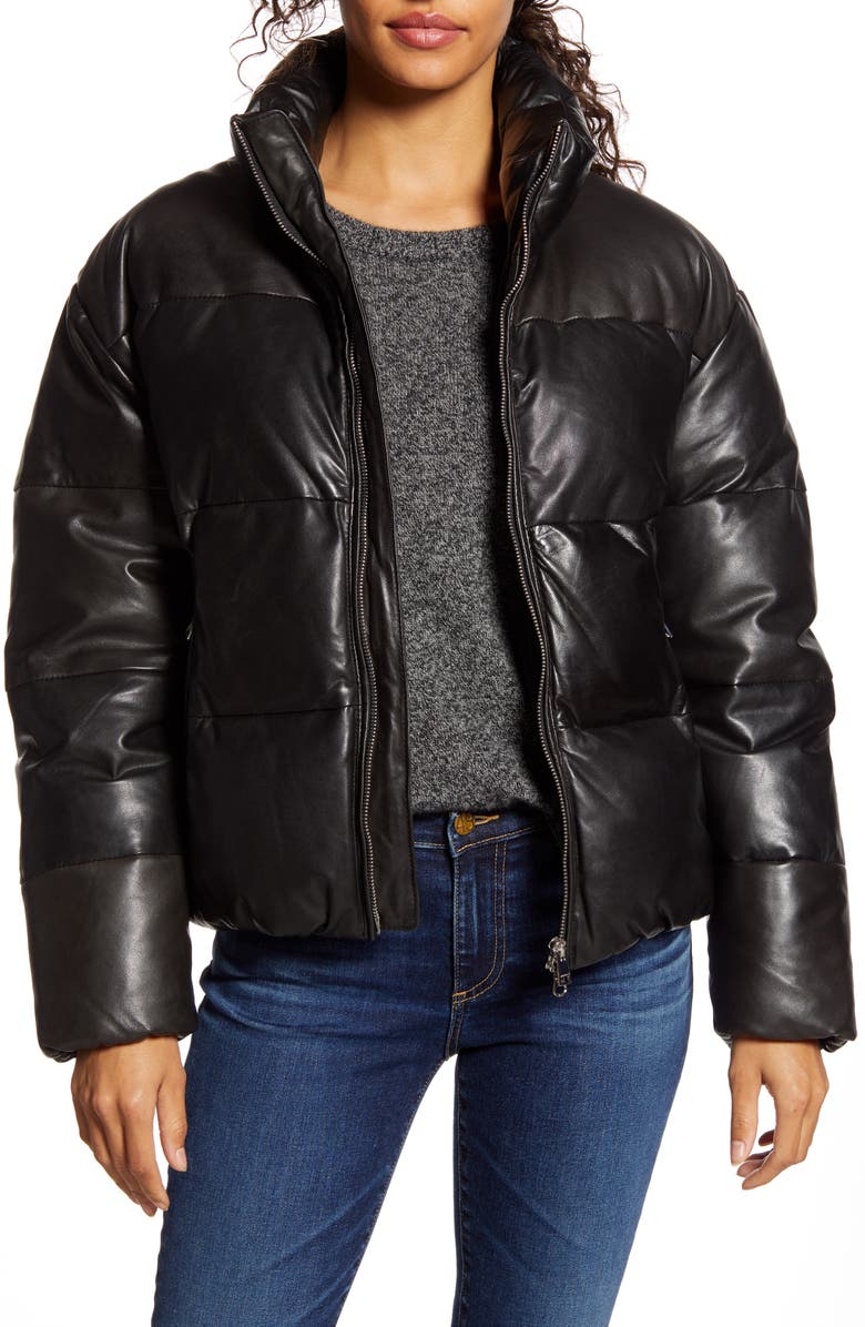 LAMARQUE Iris Down Insulated Leather Puffer Jacket, Main, color, 