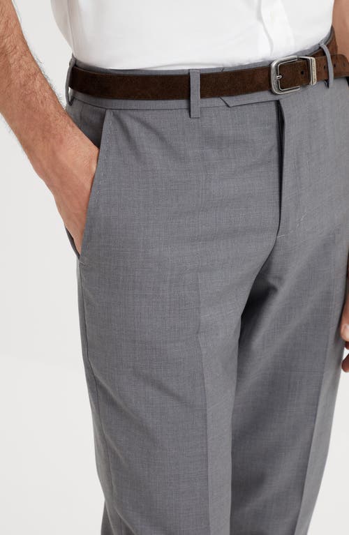 Brunello Cucinelli Men's Super 150s Lightweight Virgin Wool And Silk Formal Fit Trousers In Grey