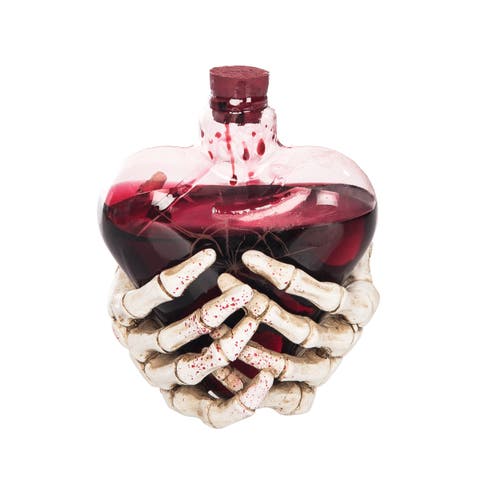 Skeleton Hands Decorative Halloween Glass Bottle Figurine